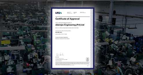 ISO 9001-2015 Certification - Adamjee Engineering Pvt Ltd
